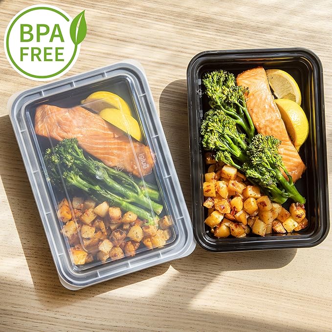 Igluu Meal Prep Containers Reusable (10 Pack) – Food Containers with Lids – Stackable, Microwave, Freezer & Dishwasher Safe – 28oz – 1 Compartment – BPA-Free