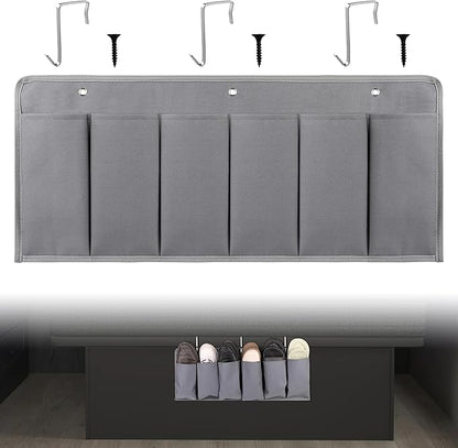 RVZONE RV Shoe Pockets 6 Large Pockets Heavy Hanging Bedside Storage Organizer with Sturdy Hooks for Shoes, Toys and Tools