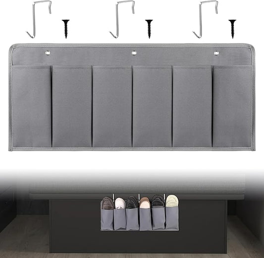 RVZONE RV Shoe Pockets 6 Large Pockets Heavy Hanging Bedside Storage Organizer with Sturdy Hooks for Shoes, Toys and Tools