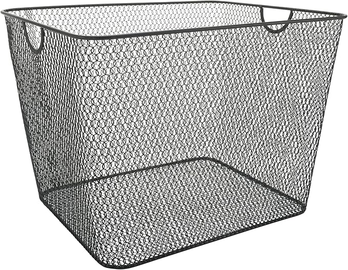 YBM Home Kitchen Pantry Organizer Wire Basket for Shelves, Cabinets, Pantry, Countertop, Mesh Open Storage Bin Metal Basket for Organizing Food Supplies