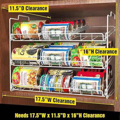 Deco Brothers Stackable Can Rack Organizer for Kitchen and Pantry, Holds Up to 36 Cans, White