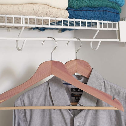 Household Essentials Solid Red Cedar Wood Hangers 12 Pack with Swivel Hook