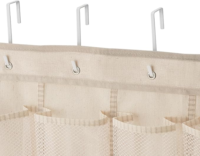 24-Pocket Over The Door Shoe Organizer, Canvas Hanging Storage for 12 Pairs of Shoes