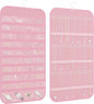 Hanging Jewelry Organizer Storage, 40 Pockets 36 Hooks Necklace Earring Necklace Bracelet Ring Organizer, Double - Sided Design, Pink