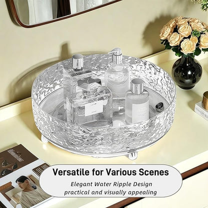 2Pcs Premium Lazy Susan Organizer,9&11in Turntable Organizer for Bathroom, Kitchen, Vanity, Countertop, Table Top, Cabinet, and Frige, Perfume, Skin Care, Makeup, Spice Organizer, 360° Rotating