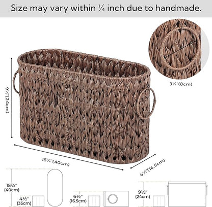 GRANNY SAYS Toilet Paper Storage, Toilet Paper Basket for Bathroom, 6 Mega Rolls Holder with Storage, Waterproof Bathroom Storage Baskets, Brown