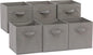 Amazon Basics Collapsible Fabric Storage Cubes Organizer with Handles, Sturdy, Foldable, Space-Saving, 10.5"x10.5"x11", Gray, 6-Pack