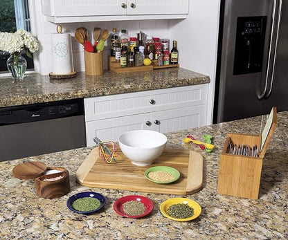 Lipper International End Grain Chopping Block with Metal Handle