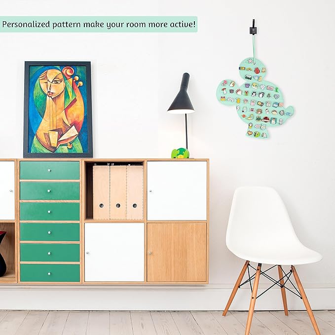 Hanging Brooch Pin Organizer Enamel Pin Display Cute Cartoon Shape Brooch Pin Display Storage Holder for Brooch Pin(Without Accessories ) (beige+green)