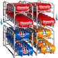 Simple Houseware Soda Can Organizer Stackable Rack Dispenser for Pantry/Refrigerator, Chrome, 4 Pack