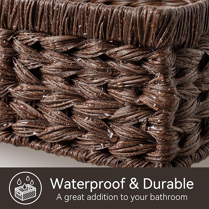 GRANNY SAYS Wicker Storage Baskets for Shelves, Wicker Basket for Organizing, Decorative Basket, Woven Baskets for Pantry Storage, Brown, 1-Pack