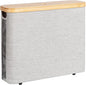 StorageWorks Toilet Paper Storage with Bamboo Lid, Toilet Paper Holder Basket for Up to 9 Mega or 12 Regular Size Rolls, Medium Paper Storage Baskets for Bathroom, Grey, 1 Pack