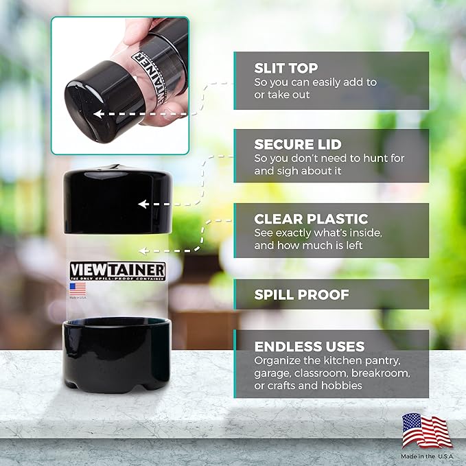 Viewtainer Slit-Top 4 pack - 2" (Black/Green)
