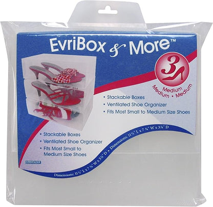 Evriholder EvriBox n' More Shoe Storage Boxes, 3-Pack, Large