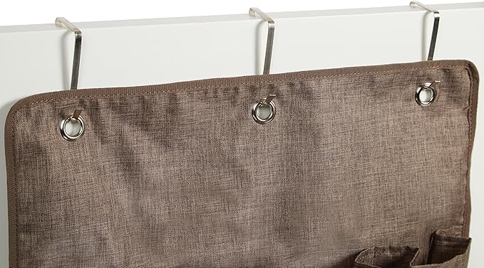 Covermates Over the Door Shoe Organizer - Heavy Duty Material, Stainless Steel Hooks, Grommets - Closet Storage, Brown Heather