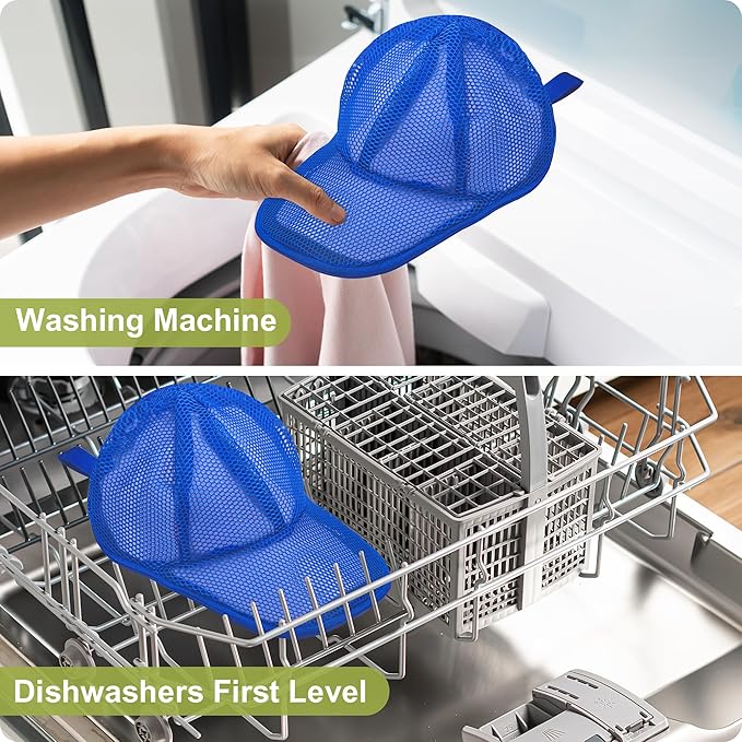 MAGTSMEI Hat Washer Cage, Foldable Hat Washer for Baseball Caps/Keep shape/Suitable for Adult & Kid's/Home Storage & Portable for Travel/Black