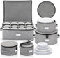 China Storage Set for Plates, Cups and Mugs - 5 pc set - Hard Shell and Stackable, Fully Padded Interior, 48 Plate Dividers Included