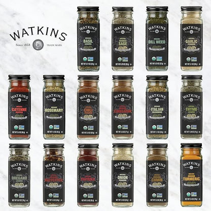 Watkins Countertop Two Tier Rotating Spice Rack, Includes 16 Watkins Organic Spices (16608)