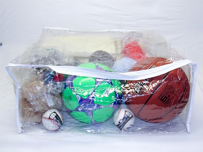 1-Pack Jumbo Heavy Duty Vinyl Zippered Square Storage Bags (Clear) for Sweaters, Blankets, Comforters, Bedding Sets and Much More! (23" x 23" x 10")