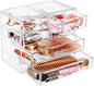 Sorbus Clear Makeup Organizer Display - Stylish Organization and Storage Case for Cosmetics, Jewelry & Hair Accessories - Space Saving Makeup Organizer for Vanity & Bathroom (2 Large, 4 Small Drawers)