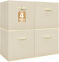 STORAGE MANIAC Storage Cubes, 13 Inch Collapsible Storage Bins with Handles, 4 Pack Fabric Foldable Bins for Organization, Durable Storage Bins for Closet, Shelves, Offices, Toys, 4-Pack Beige