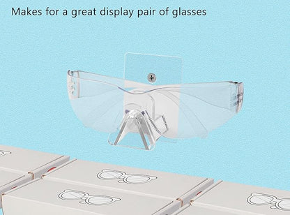 Marketing Holders Reading Glasses Holder Clear Acrylic 1 Pair Wall Mount With Hardware Department Stores Fashion Retailers Malls Shopping Centers Bookstores Pharmacies Supermarkets