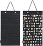 PACMAXI Hanging Brooch Pin Organizer, Display Pins Storage Case, Brooch Collection Storage Holder, Holds Up to 96 Pins.(Not Include Any Accessories) (S-96 Slots, Dark gray, Small)