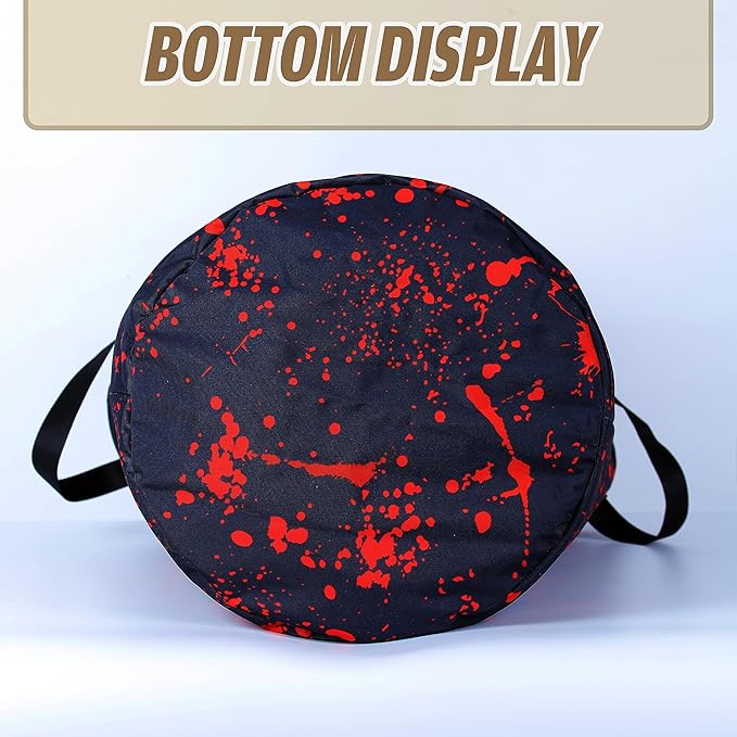 Blood Splattered Laundry Basket Blood Pattern Foldable Oxford Cloth Funny Tote Bag Laundry Hamper Clothes Storage Bucket Organizer For Bathroom/Laundry Storage/Bedroom 17.7x13.7 Inch