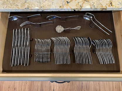 Silverware Drawer Lining Kit in Brown - Holds 70 Pieces