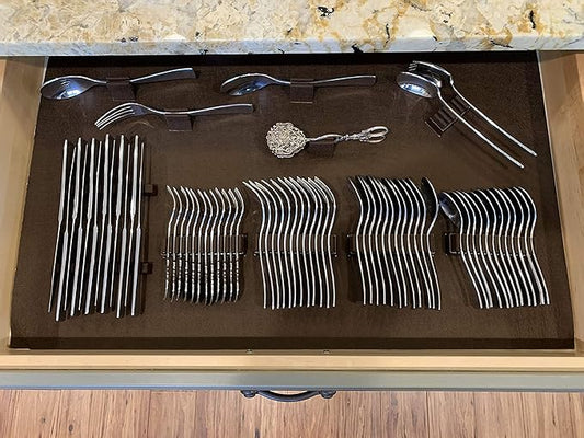 Silverware Drawer Lining Kit in Brown - Holds 70 Pieces