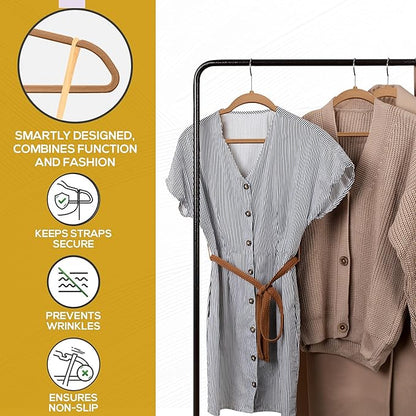 Techzoo 50 Pack New Premium Quality Velvet Hangers Ultra Thin Non Slip Adult Felt Space Saving Hangers for Closet Heavy Duty Coat Pants Jackets Dress Hangers 360° Swivel Hook Hold Upto 10 lbs Bronze