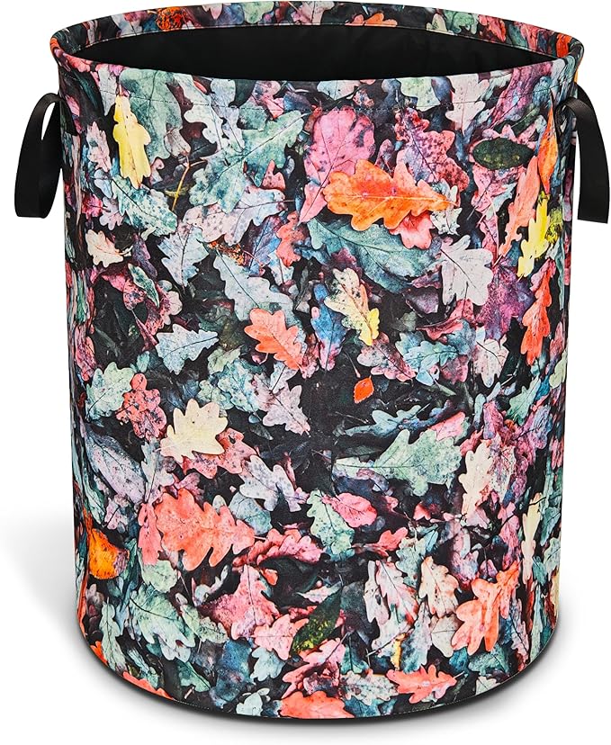 Camo Leaf Laundry Basket Color Foldable Oxford Cloth Funny Tote Bag Laundry Hamper Clothes Storage Bucket Organizer For Bathroom/Laundry Storage/Bedroom 17.7x13.7 Inch