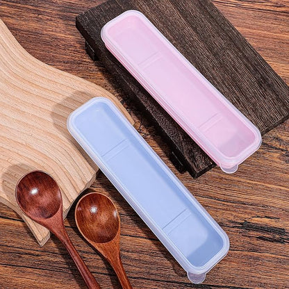 2 Pcs Portable Flatware Box, Utensil Holder Chopstick Case Simple Travel Tableware Storage Case for Fork Spoon Chopsticks Lunch Box