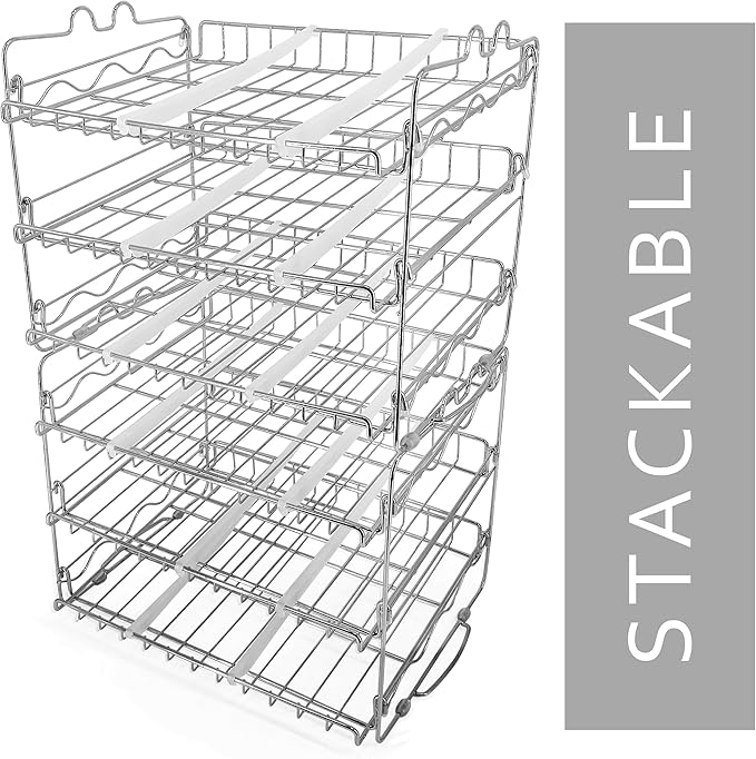 Che'mar Can Organizer for Pantry - Stackable Can Rack for 36 Cans, Canned Food Storage, Pantry Shelf, Kitchen Cabinet or Countertop. (Chrome) | for Pantry