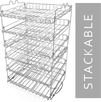 Che'mar Can Organizer for Pantry - Stackable Can Rack for 36 Cans, Canned Food Storage, Pantry Shelf, Kitchen Cabinet or Countertop. (Chrome) | for Pantry
