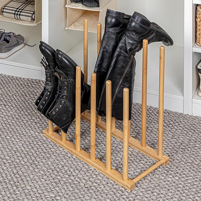 Bamboo 6 Pair Boot Rack, Natural