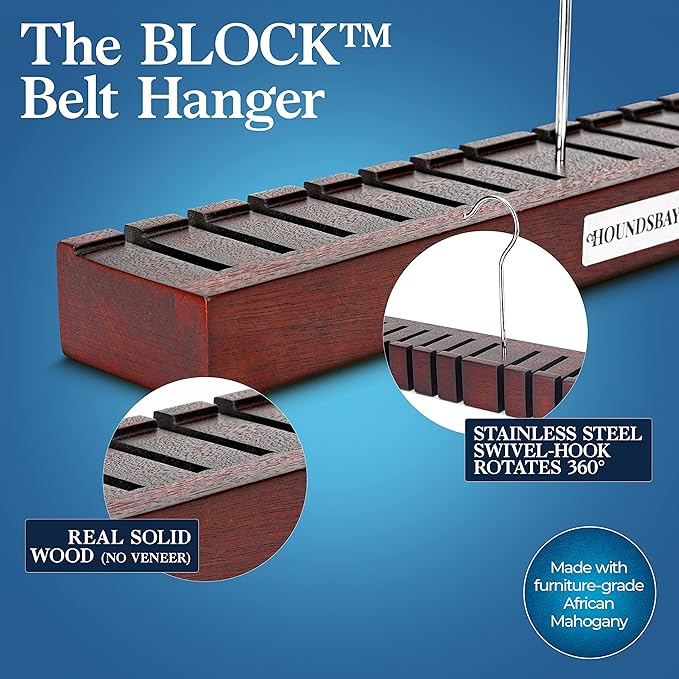 Belt Organizer & Hanger - Belt Rack & Storage - Holder for Closet - Gifts for Dad