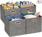 Posprica Storage Basket Bins,13×13 Foldable Storage Boxes Containers for Closet Organizer Shelf Cabinet Bookcase,Thick Fabric Drawer with Shimmer,4pcs,Brown