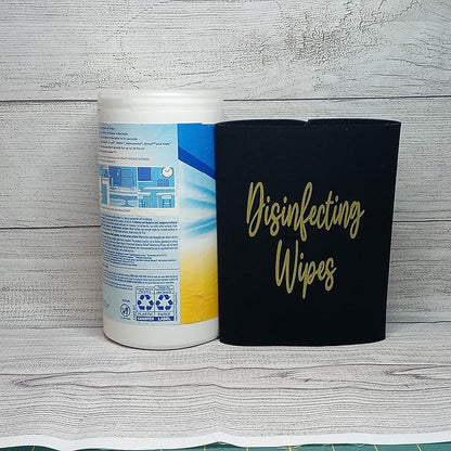 Decorative Cleaning Wipes Cover Gold Script (Small, Black)
