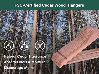 StorageWorks Cedar Wood Clothes Hanger 20 Pack, Wooden Coat Hangers for Shirts, Jackets, Pants, Suits, Sweaters