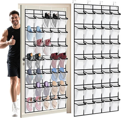 35 Over the Door Shoe Organizer Large Mesh Pocket Hanging Shoe Rack for Closet Nonslip Behind Door Storage Holder Back to School Organizer for Mesh Closet Dorm Room College Classroom Storage