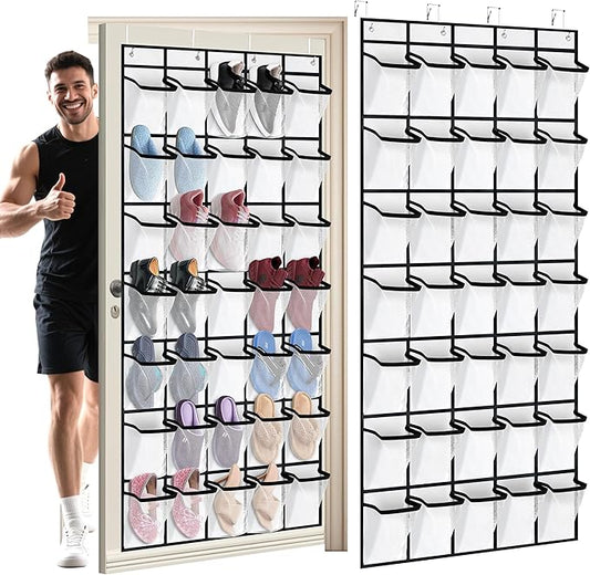 35 Over the Door Shoe Organizer Large Mesh Pocket Hanging Shoe Rack for Closet Nonslip Behind Door Storage Holder Back to School Organizer for Mesh Closet Dorm Room College Classroom Storage