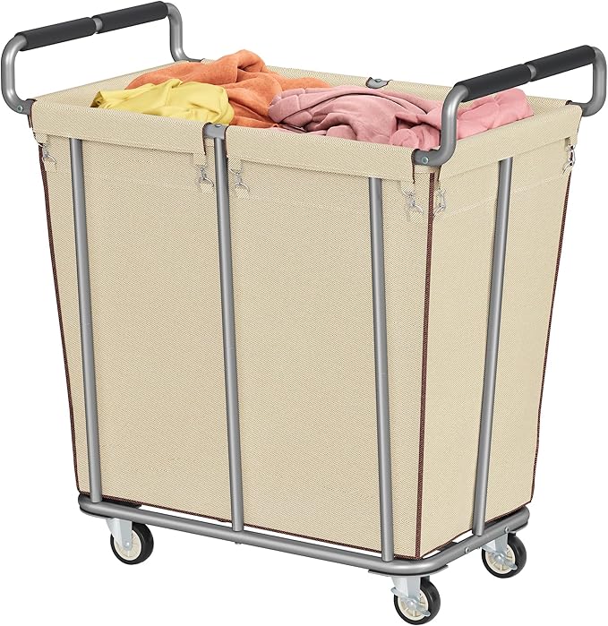 Gewudraw Large laundry hamper with Wheels, 2 Bag 360L Big Rolling Laundry Basket Sorter Cart, Extra Large Laundry Clothes Hamper, Heavy Duty Laundry Basket Organizer for Laundry Room,Bathroom