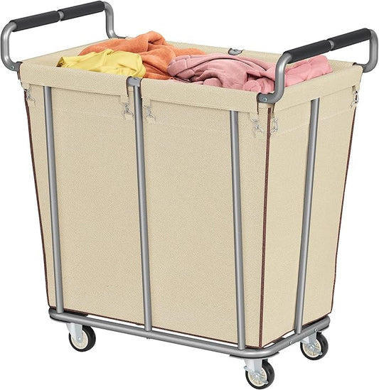 Gewudraw Large laundry hamper with Wheels, 2 Bag 360L Big Rolling Laundry Basket Sorter Cart, Extra Large Laundry Clothes Hamper, Heavy Duty Laundry Basket Organizer for Laundry Room,Bathroom