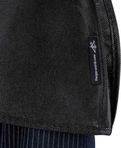 HANGERWORLD 20 Pack Gusseted Shoulder Dust Covers Garment Protector Bags for Closet Storage (20 Pack, Black)
