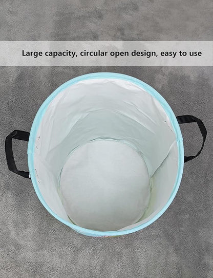 QUEENLALA Large Storage Basket,Laundry Hamper/Bathroom/Home Decor/Collapsible Round Storage Bin,Boys and Girls Hamper/Boxes/Clothing(Round-Forest Castle)
