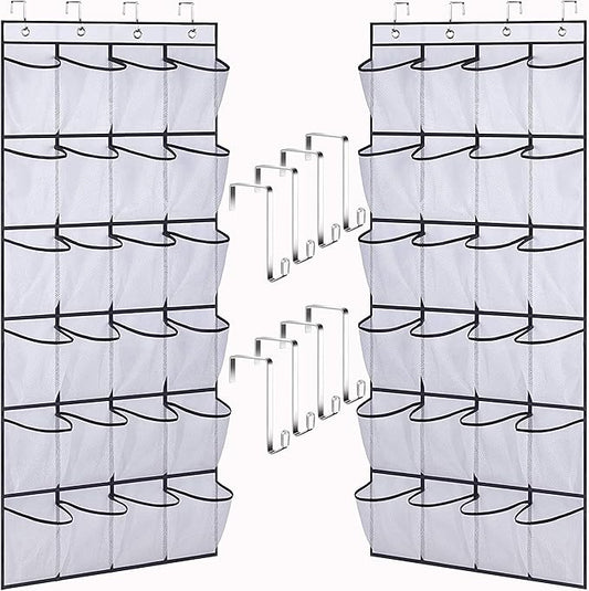 24 Pockets-Door Hanging Shoe Organizer,Underwear Organizer,Sunglasses Storage,Food Snacks Pouches Spice Packets Storage,Shoe Rack,High heel Shoe Organizer with Deep Pockets,Bedroom,Bathroom,Pantry