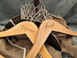 NAHANCO BG20017ENG Bridal Hanger Set, Natural Wood Hangers Engraved with (Bride and Groom), 17” (2 Piece Set)