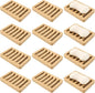 Soap Dish for Shower, 12 Pack Natural Bamboo Bar Soap Holder, Anti-Slip Design for Peace of Mind, Natural and Healthy