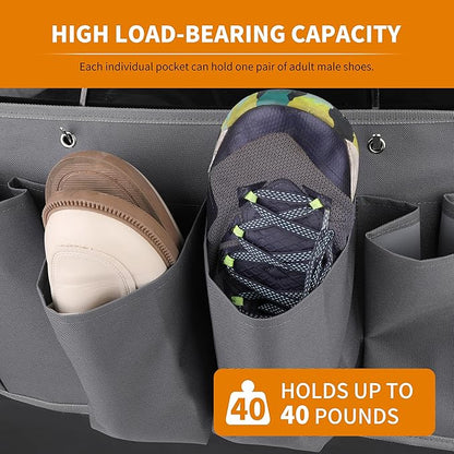 RVZONE RV Shoe Pockets 6 Large Pockets Heavy Hanging Bedside Storage Organizer with Sturdy Hooks for Shoes, Toys and Tools